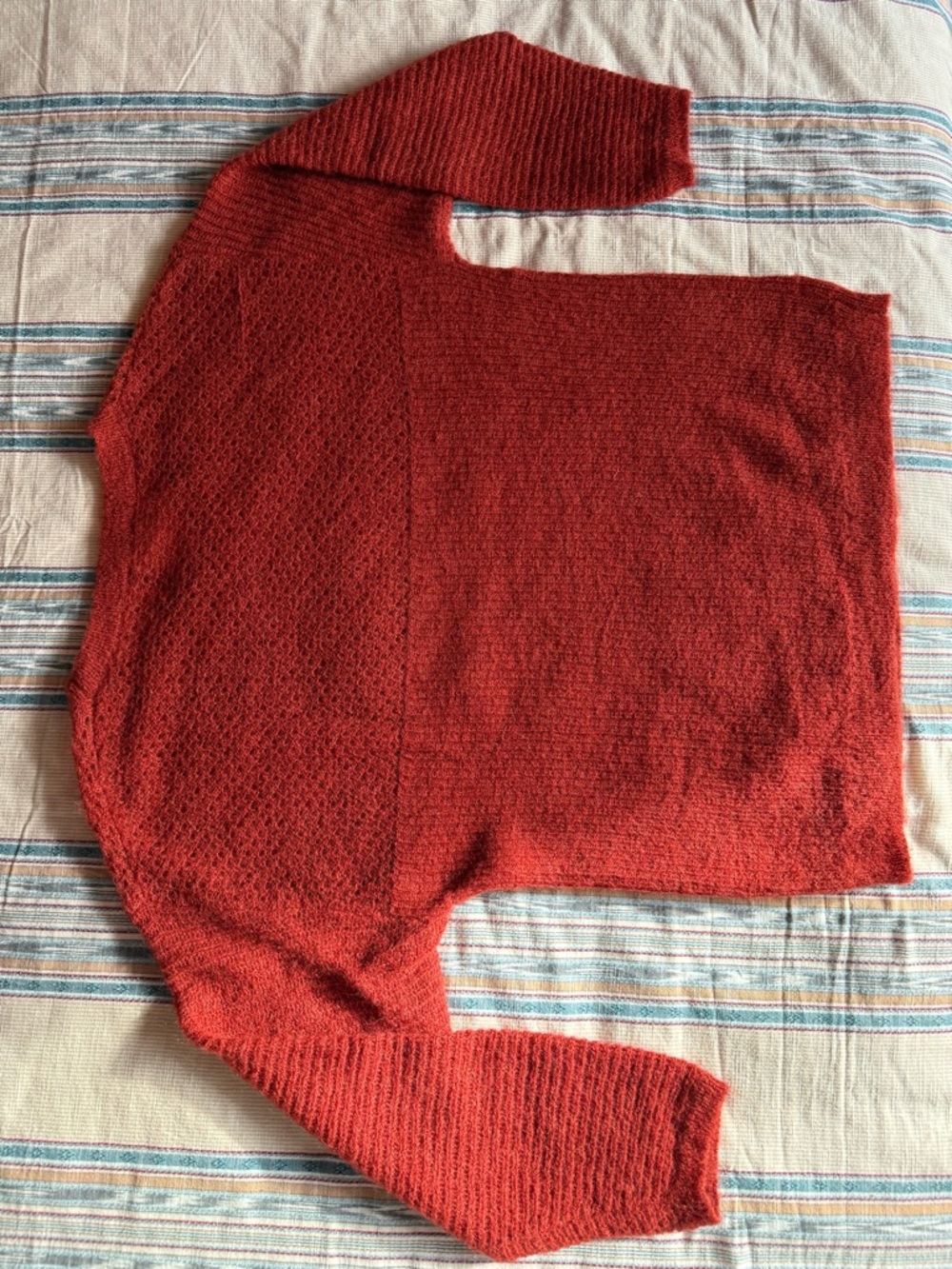 Cozy Women's Crewneck Sweater in Burnt Orange - Picture 4 of 7